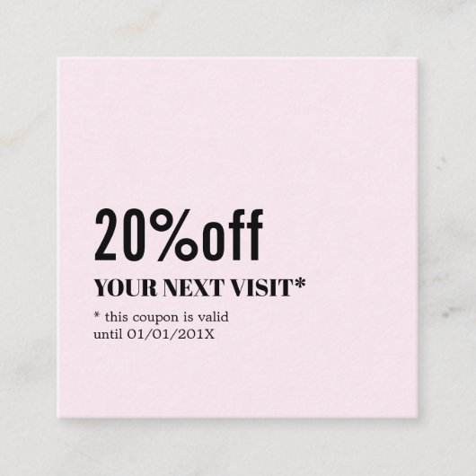 Minimalistisch Elegant Roos White Beauty Coupon (Voorkant)