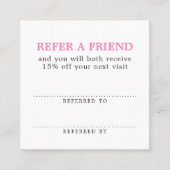 Minimalistisch Elegant Roos White Beauty Salon Aanbevelingskaartje (Voorkant)