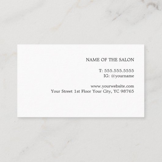 Minimalistisch Elegant Roos White Hair Salon Klantenkaartje (Achterkant)