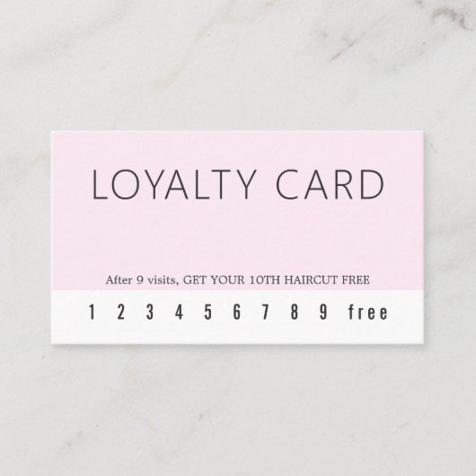 Minimalistisch Elegant Roos White Hair Salon Klantenkaartje (Voorkant)