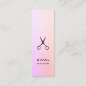 Minimalistisch Elegant Roos Zwart Schaar Haarstyli Mini Visitekaartje (Voorkant)