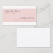 Minimalistisch elegant roze Gold-wit Professional Visitekaartje (Voorkant / Achterkant)