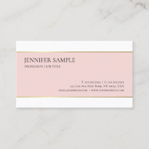 Minimalistisch elegant roze Gold-wit Professional Visitekaartje
