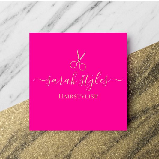 Minimalistisch Elegant Roze Goud Haarstylist Contactkaartje