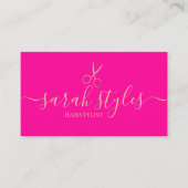 Minimalistisch Elegant Roze Goud Haarstylist Visitekaartje (Voorkant)
