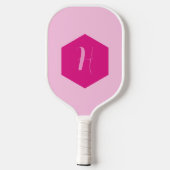 Minimalistisch Elegant Roze Modern Monogram Pickleball Paddle (Achterkant)