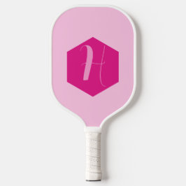 Minimalistisch Elegant Roze Modern Monogram Pickleball Paddle