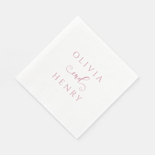 Minimalistisch Elegant Roze Trouwpapier Servet (Hoek)