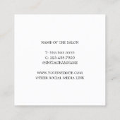 Minimalistisch Elegant Roze Wit Haar Stylist Vierkante Visitekaartje (Achterkant)