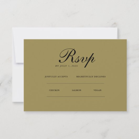 minimalistisch elegant | RSVP- en QR-website RSVP Kaartje (Voorkant)