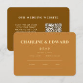 minimalistisch elegant | RSVP- en QR-website RSVP Kaartje (Voorkant / Achterkant)