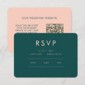 minimalistisch elegant | RSVP- en QR-website RSVP Kaartje (Voorkant / Achterkant)