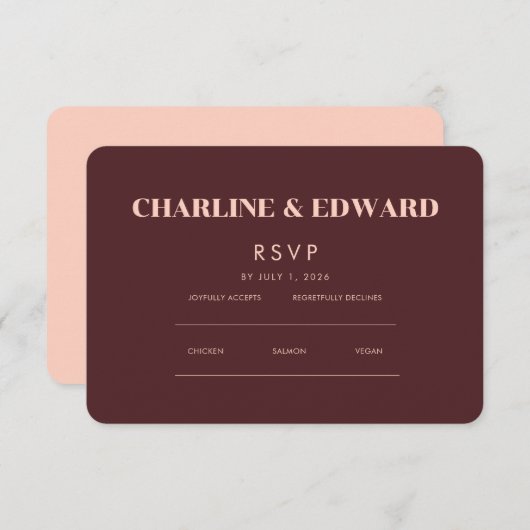 minimalistisch elegant | RSVP- en QR-website RSVP Kaartje (Voorkant / Achterkant)