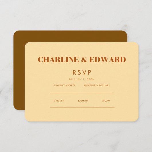 minimalistisch elegant | RSVP- en QR-website RSVP Kaartje (Voorkant / Achterkant)