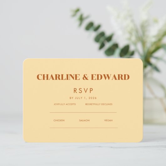 minimalistisch elegant | RSVP- en QR-website RSVP Kaartje (Staand voorkant)