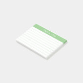 Minimalistisch Elegant Sage Green Lined Personaliz Post-it® Notes (Schuin)