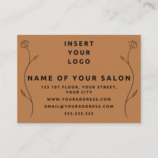 Minimalistisch Elegant Salon Visitekaartje (Achterkant)