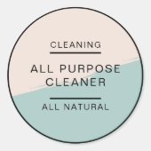 Minimalistisch Elegant Schoonheidsmiddelen Schoonm Ronde Sticker (Voorkant)