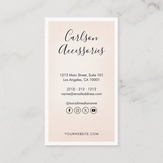 Minimalistisch Elegant Script Aangepaste foto Visitekaartje (Achterkant)