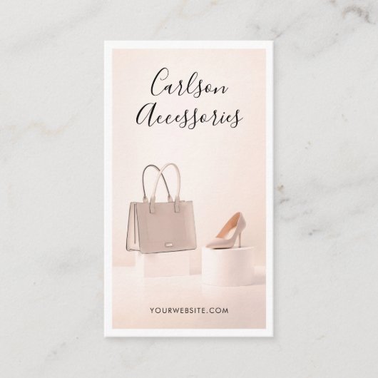 Minimalistisch Elegant Script Aangepaste foto Visitekaartje (Voorkant)