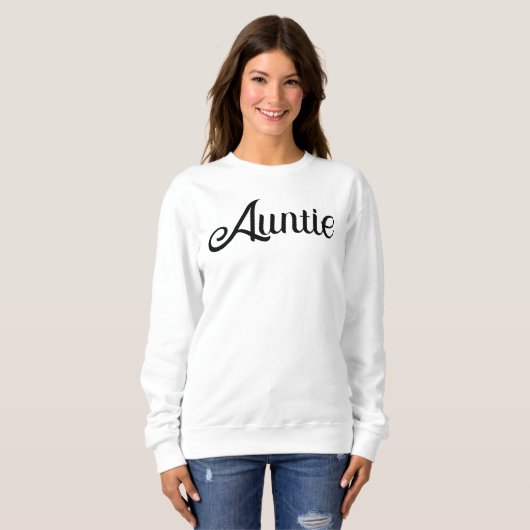 Minimalistisch Elegant Script Auntie Sweatshirt (Voorkant volledig)
