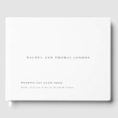 Minimalistisch Elegant Script Black White Wedding Gastenboek (Voorkant)