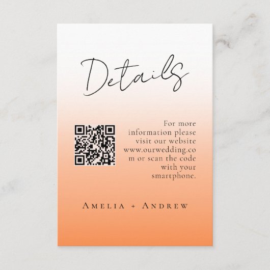 Minimalistisch Elegant Script bruiloft Informatiekaartje (Voorkant)