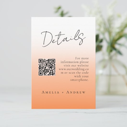 Minimalistisch Elegant Script bruiloft Informatiekaartje (Staand voorkant)