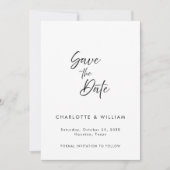 Minimalistisch elegant script | Bruiloft Save The Date (Voorkant)