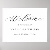Minimalistisch Elegant Script Bruiloft Welkomstbor Poster (Voorkant)