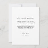 Minimalistisch Elegant Script Foto Dank u kaart (Achterkant)