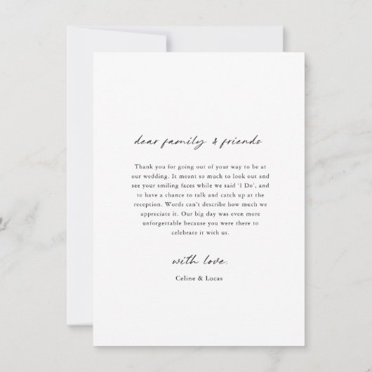 Minimalistisch Elegant Script Foto Dank u kaart (Achterkant)