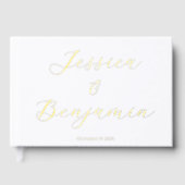 Minimalistisch Elegant Script Gouden Folie Custom  Gastenboek (Voorkant)