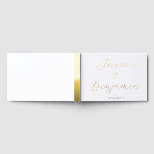 Minimalistisch Elegant Script Gouden Folie Custom  Gastenboek (Volledig)