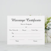 Minimalistisch Elegant Script Huwelijkscertificaat (Staand voorkant)