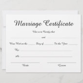 Minimalistisch Elegant Script Huwelijkscertificaat (Voorkant)