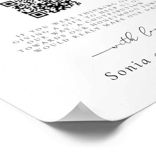 Minimalistisch Elegant Script Huwelijksreis Fonds Poster (Hoek)