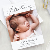 Minimalistisch Elegant Script Introductie Foto Geb Aankondiging