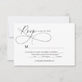 Minimalistisch Elegant Script kalligrafie bruiloft RSVP Kaartje (Voorkant)
