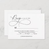 Minimalistisch Elegant Script kalligrafie bruiloft RSVP Kaartje (Voorkant / Achterkant)