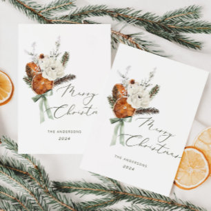 Minimalistisch Elegant script Merry Christmas kaar Kaart