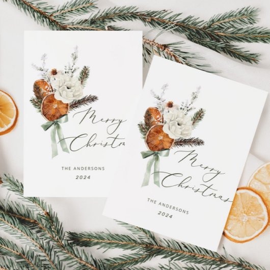 Minimalistisch Elegant script Merry Christmas kaar Kaart