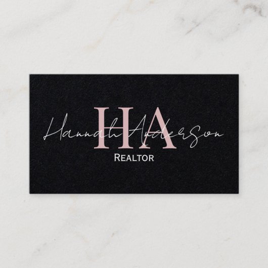Minimalistisch Elegant Script Modern Realtor Visitekaartje (Voorkant)