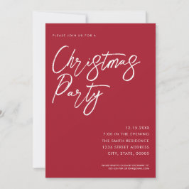 Minimalistisch elegant script moderne kerstpartij kaart