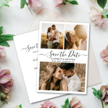 Minimalistisch Elegant Script Photo Collage Weddin