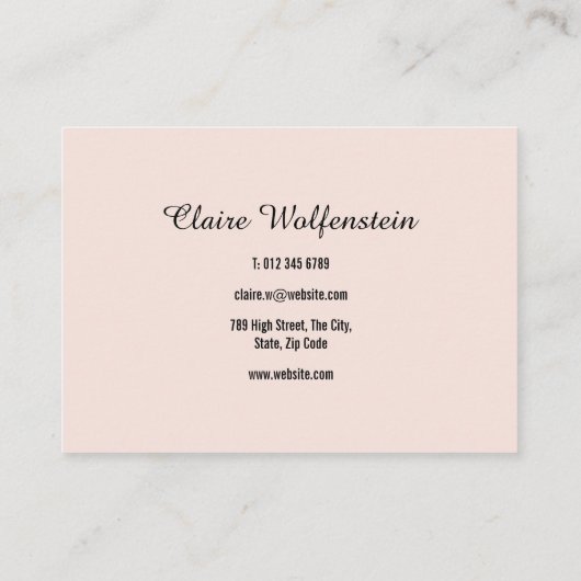 Minimalistisch Elegant Script Professional Visitekaartje (Achterkant)
