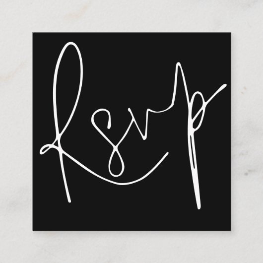 Minimalistisch Elegant Script QR Zwart Bruiloft RS Informatiekaartje (Voorkant)