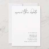 Minimalistisch elegant Script Silver Save the Date Kaart (Voorkant)