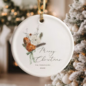 Minimalistisch Elegant script Vrolijk Kerstfeest Keramisch Ornament