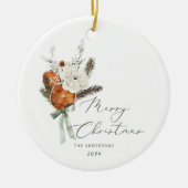 Minimalistisch Elegant script Vrolijk Kerstfeest Keramisch Ornament (Voorkant)